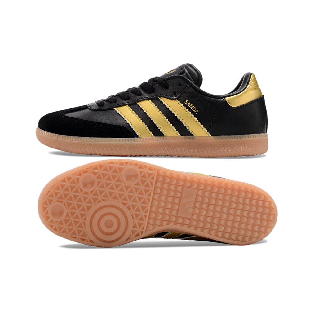Chuteira Futsal Adidas Lionel Messi x Samba IC Preta e Dourada