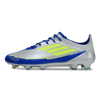 Chuteira Campo Adidas F50 FG Prata, Azul e Verde