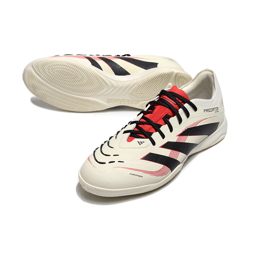 Chuteira Futsal Adidas Predator 24 Elite IC Bege, Vermelha e Preta