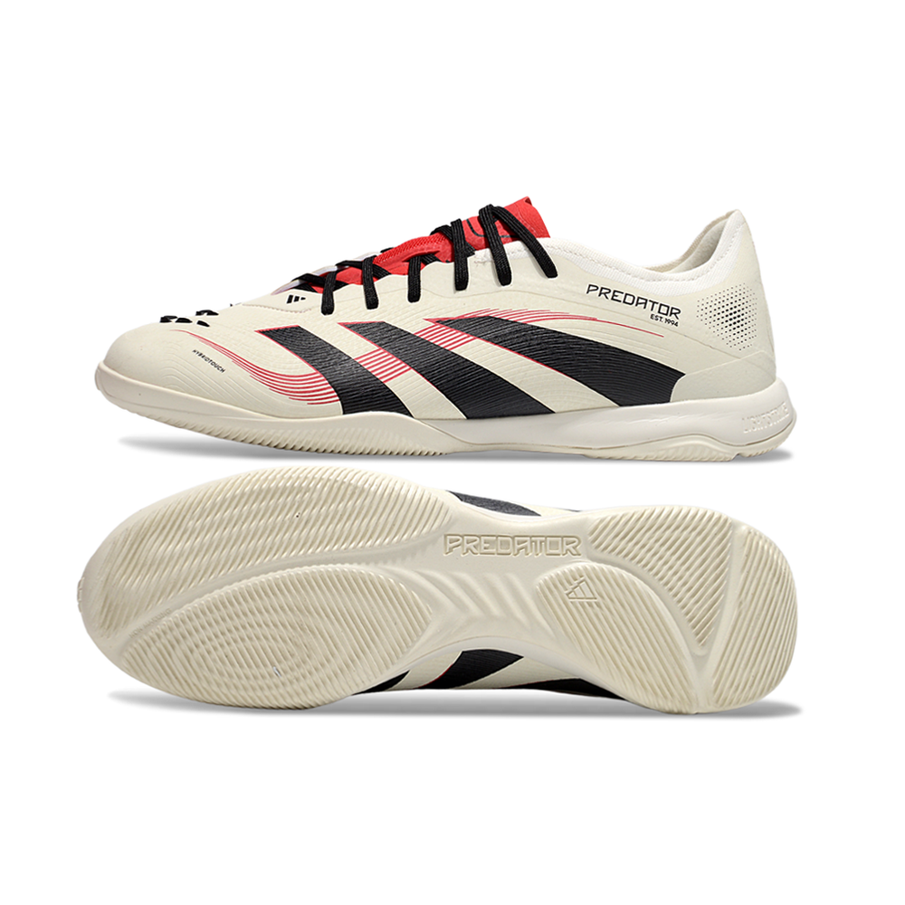 Chuteira Futsal Adidas Predator 24 Elite IC Bege, Vermelha e Preta