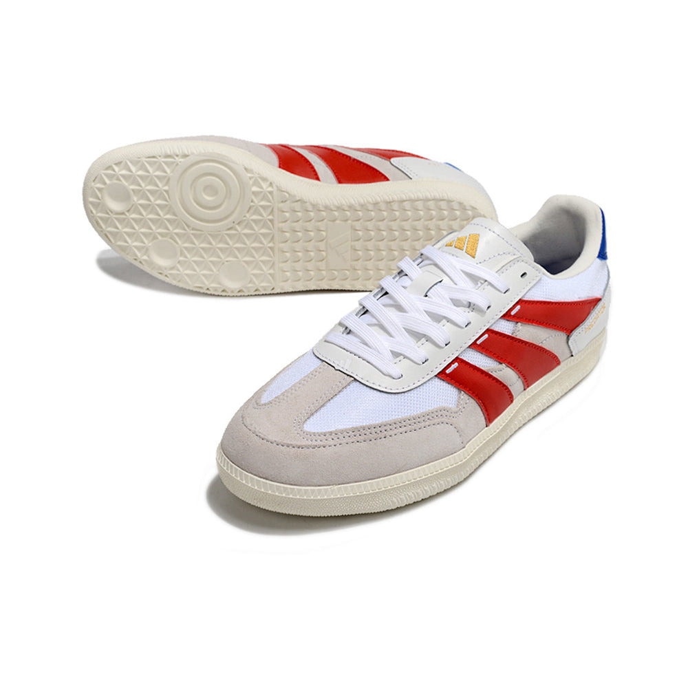 Chuteira Futsal Adidas Predator 24 Elite IC Branca, Bege, Vermelho e Azul