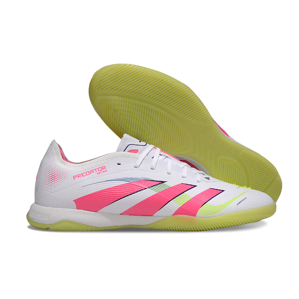 Chuteira Futsal Adidas Predator 24 Elite IC Branco, Rosa e Verde 