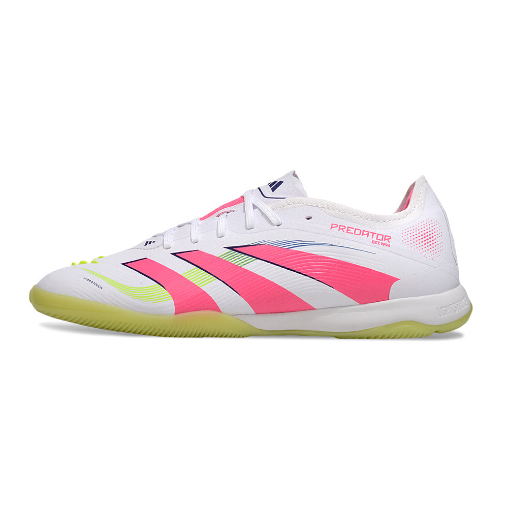 Chuteira Futsal Adidas Predator 24 Elite IC Branco, Rosa e Verde 
