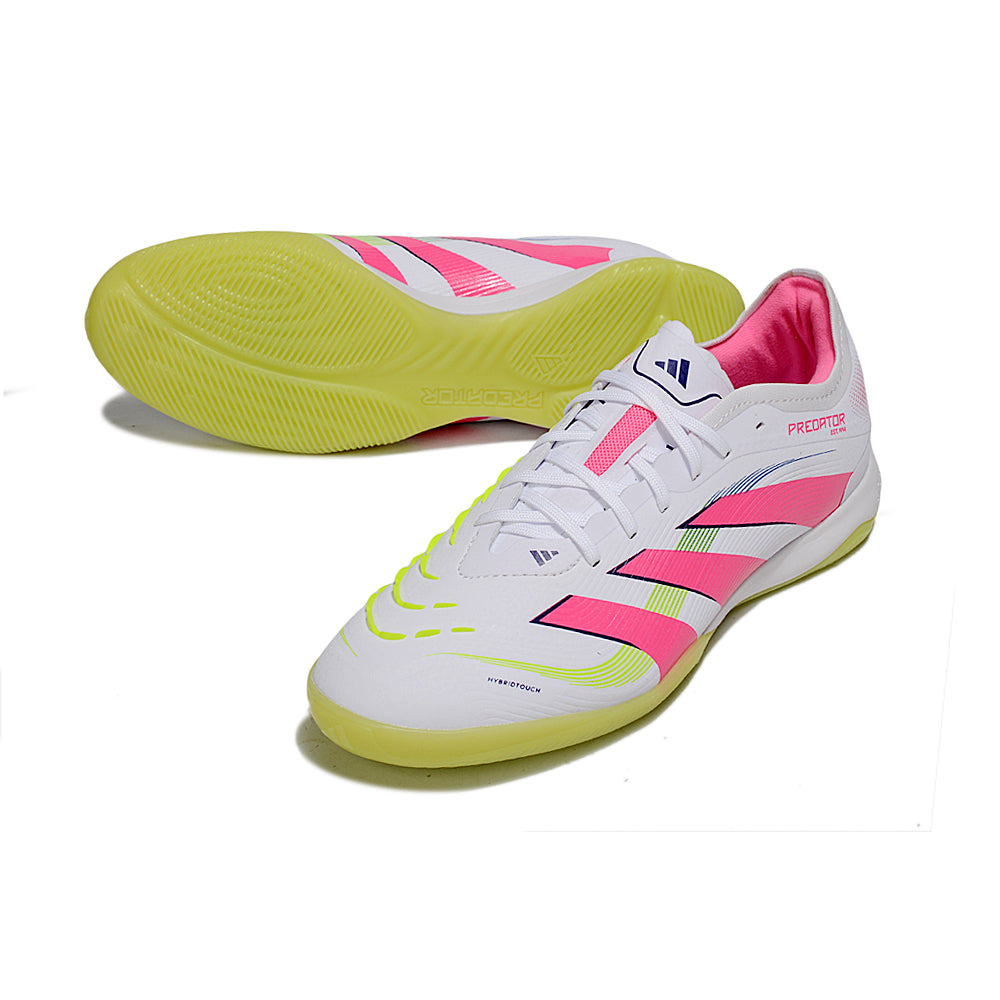 Chuteira Futsal Adidas Predator 24 Elite IC Branco, Rosa e Verde 