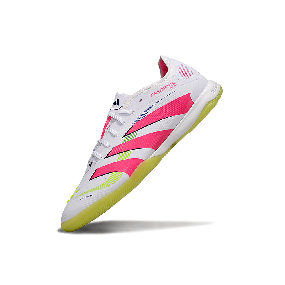Chuteira Futsal Adidas Predator 24 Elite IC Branco, Rosa e Verde 
