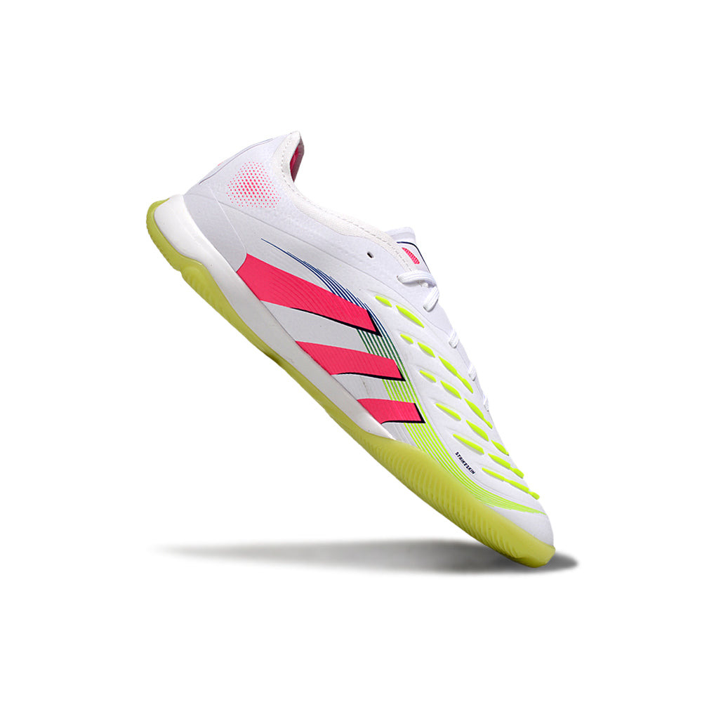 Chuteira Futsal Adidas Predator 24 Elite IC Branco, Rosa e Verde 