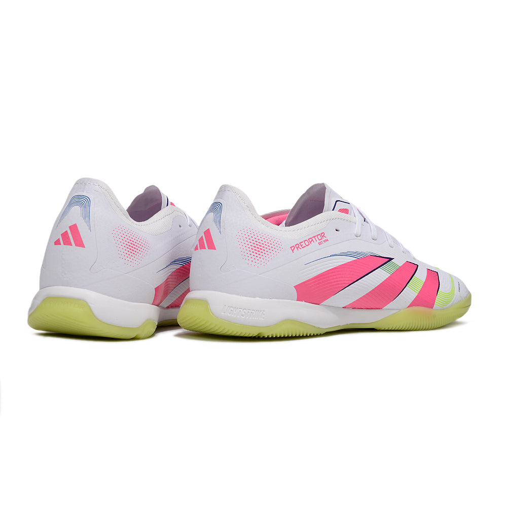 Chuteira Futsal Adidas Predator 24 Elite IC Branco, Rosa e Verde 