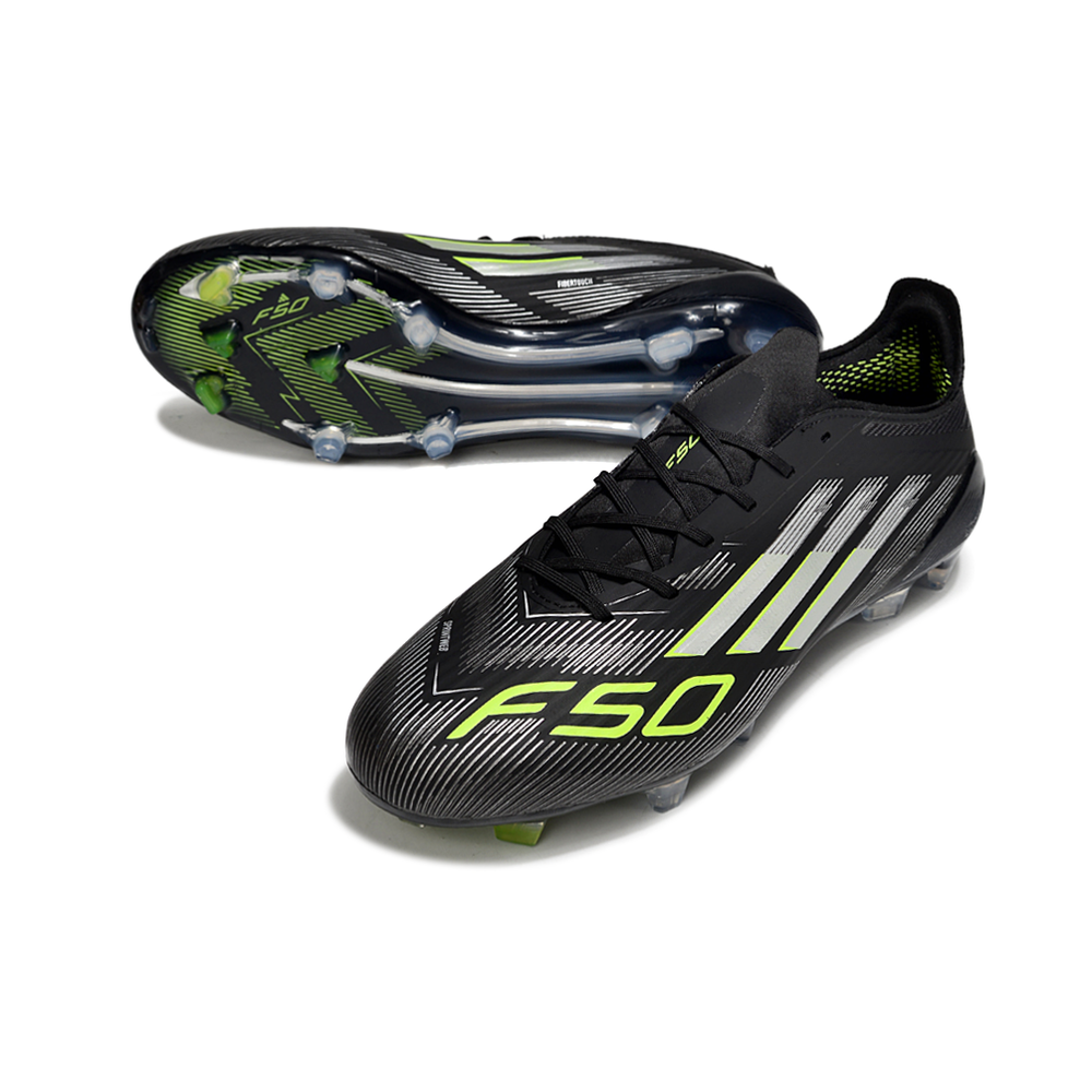Chuteira Campo Adidas F50 FG Preta e Verde