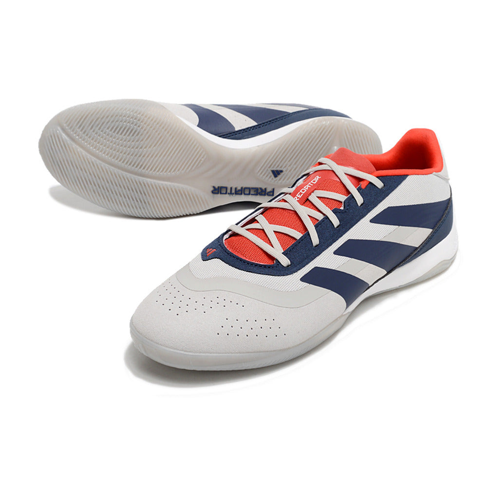 Chuteira Futsal Adidas Predator 24 Elite IC Prata, Azul e Vermelho 