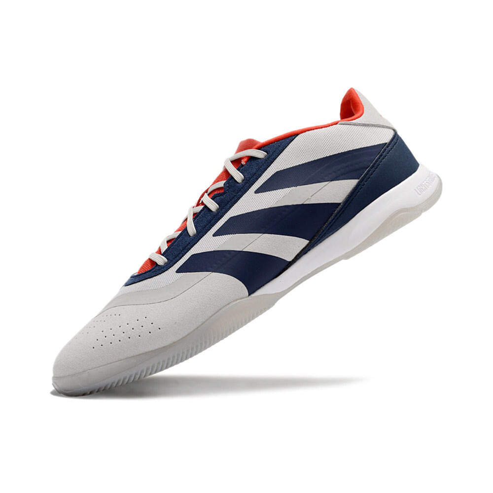 Chuteira Futsal Adidas Predator 24 Elite IC Prata, Azul e Vermelho 