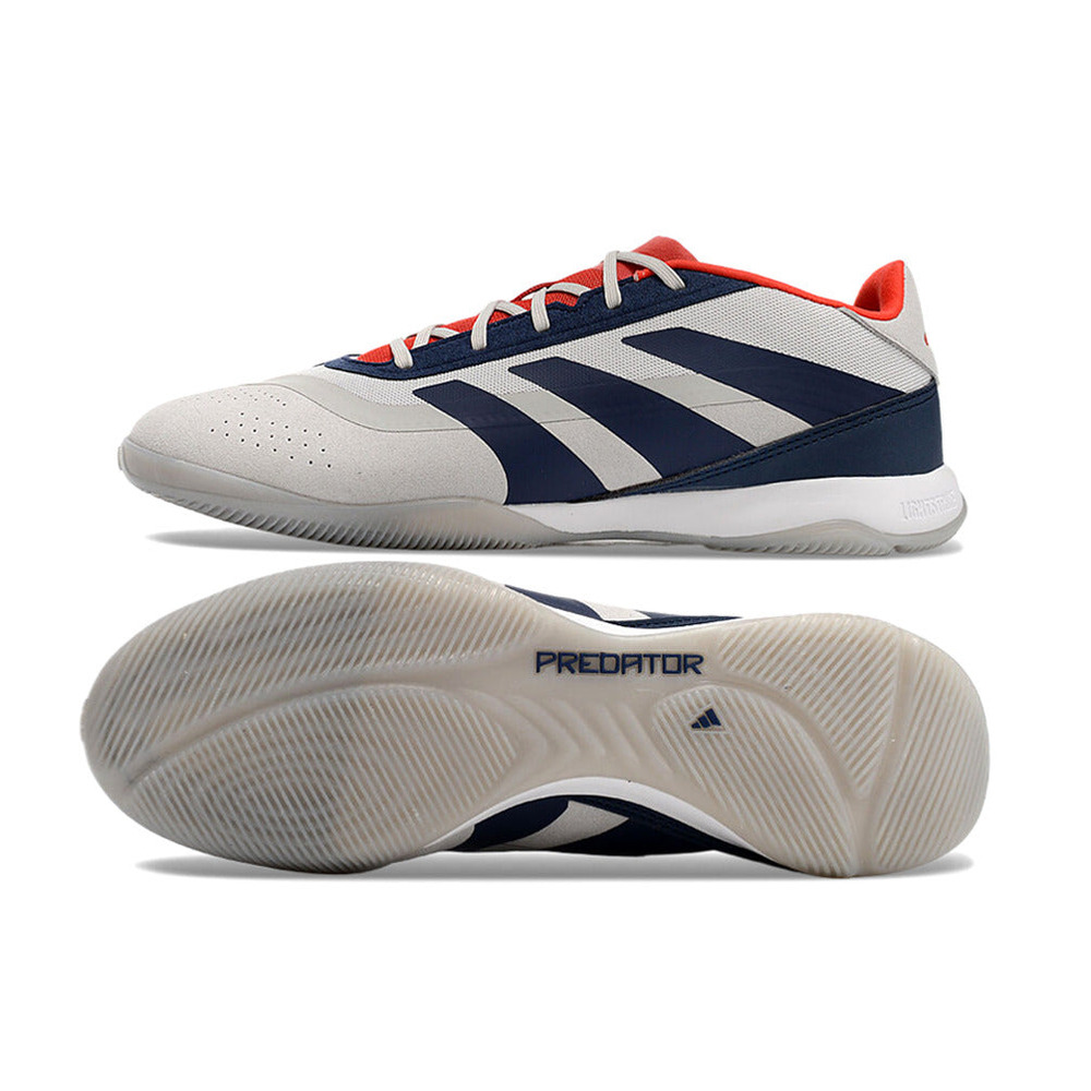 Chuteira Futsal Adidas Predator 24 Elite IC Prata, Azul e Vermelho 