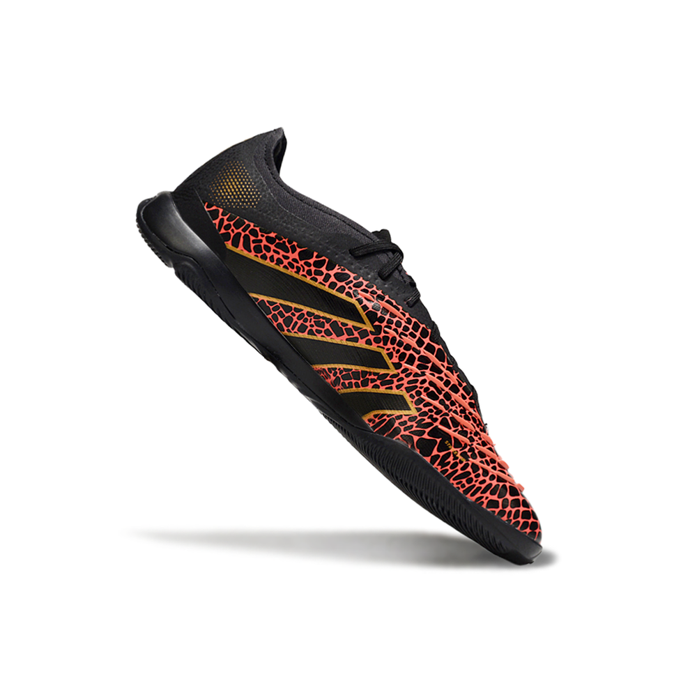 Chuteira Futsal Adidas Predator 24 Elite IC Preto, Vermelho e Dourado