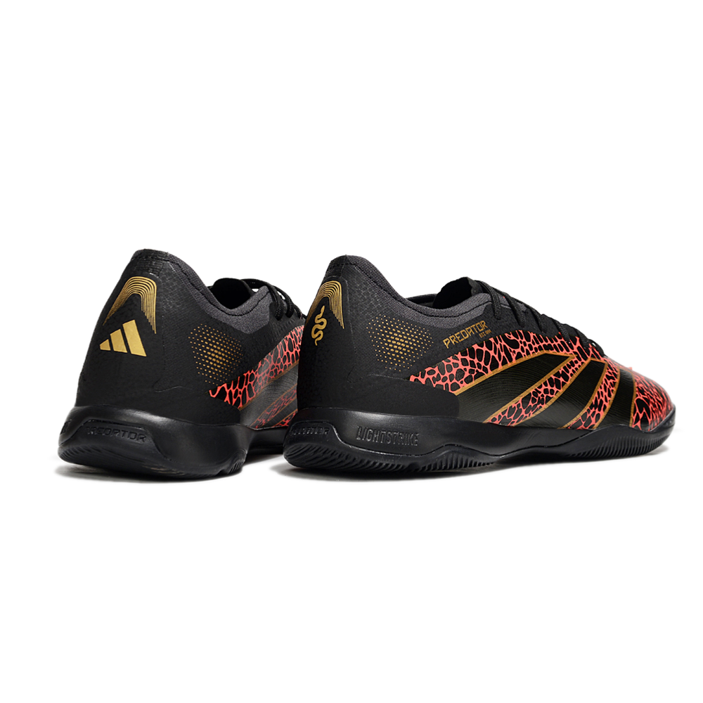 Chuteira Futsal Adidas Predator 24 Elite IC Preto, Vermelho e Dourado