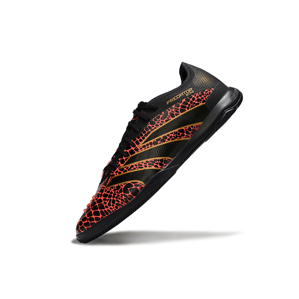 Chuteira Futsal Adidas Predator 24 Elite IC Preto, Vermelho e Dourado