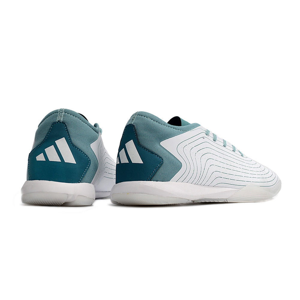 Chuteira Futsal Adidas Predator Accuracy.1 IC Low Branca e Azul 
