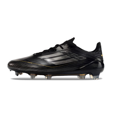 Chuteira Campo Adidas F50 FG Preta, Branca e Dourada 
