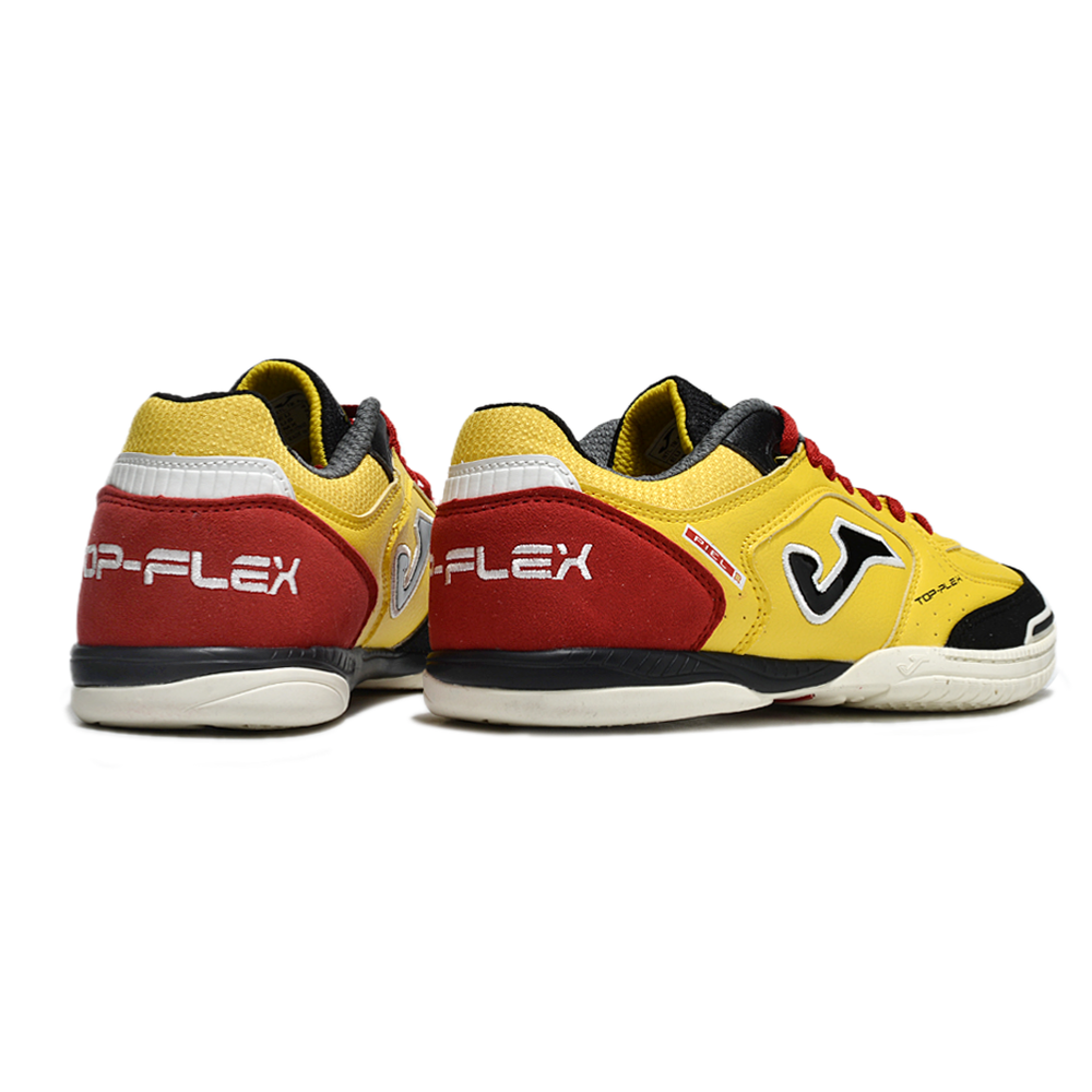 Chuteira Futsal Joma Top Flex Rebound IC Amarelo e Vermelho