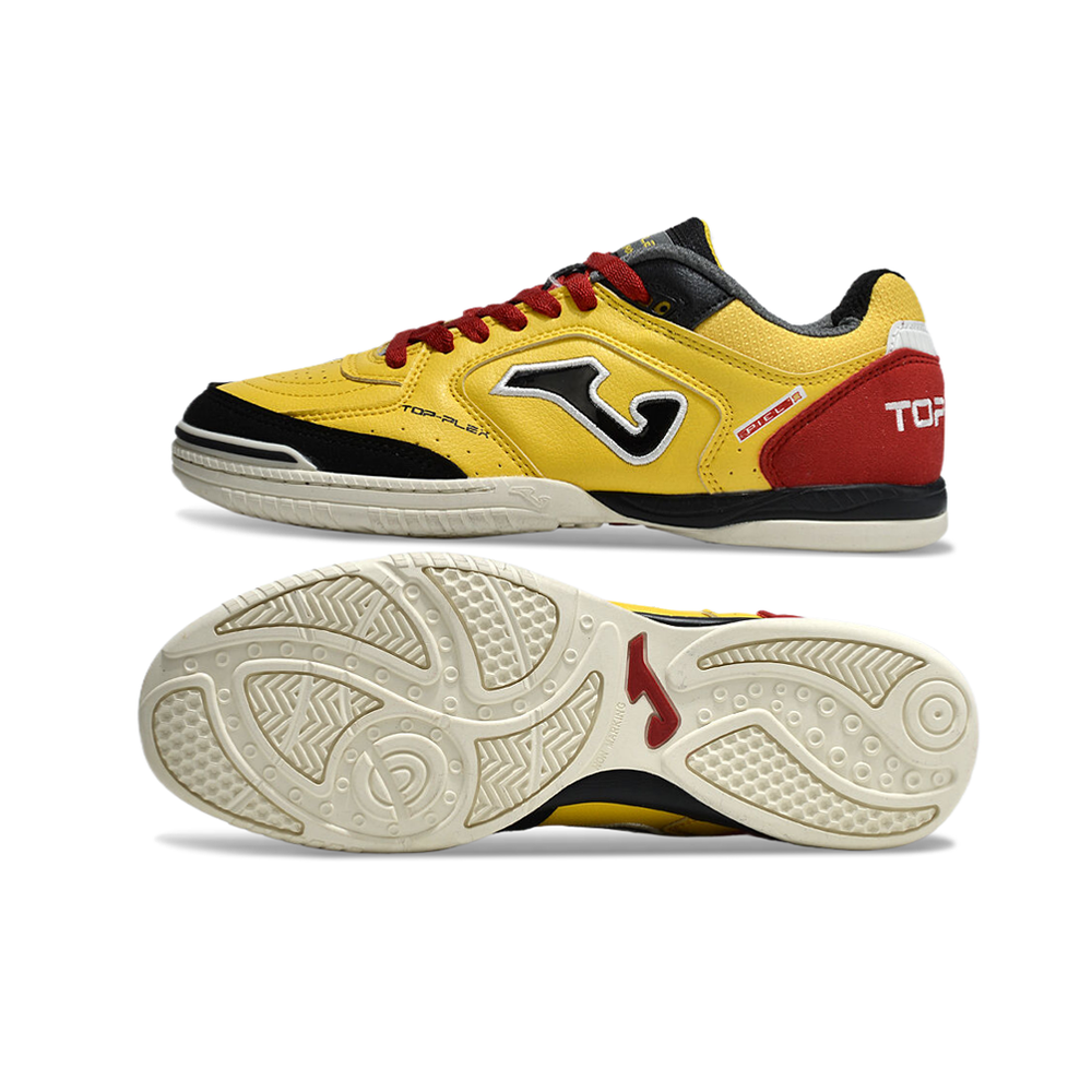 Chuteira Futsal Joma Top Flex Rebound IC Amarelo e Vermelho