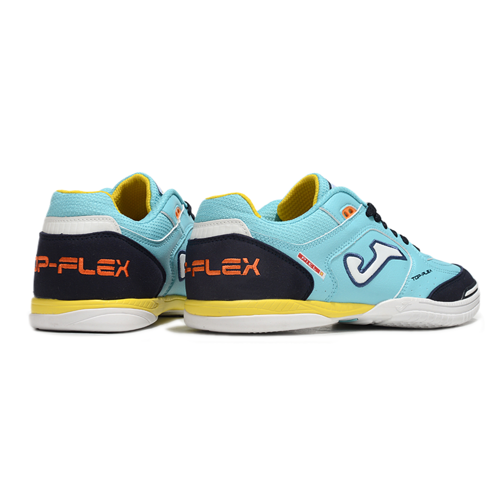 Chuteira Futsal Joma Top Flex Rebound IC Azul, Preto e Branco