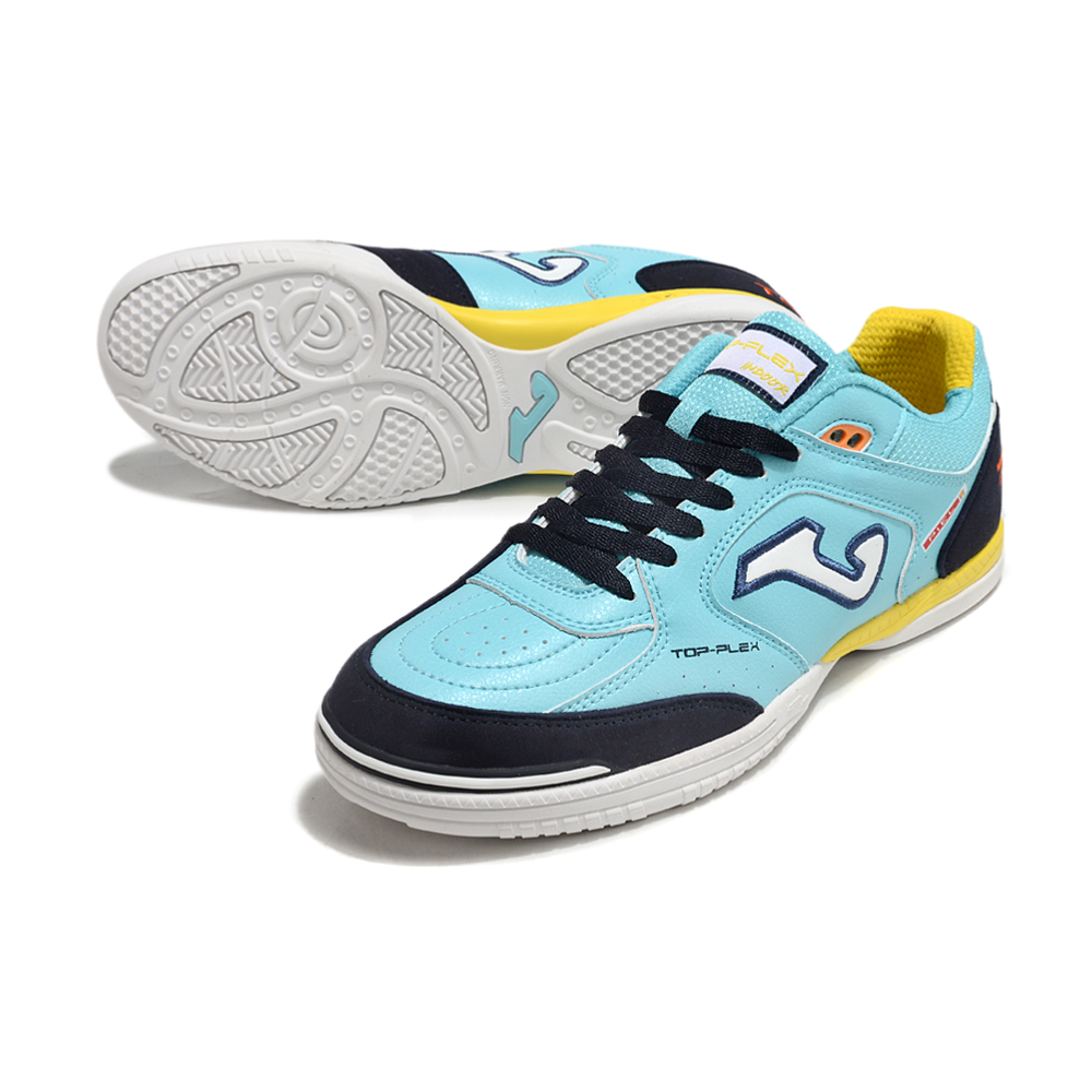Chuteira Futsal Joma Top Flex Rebound IC Azul, Preto e Branco