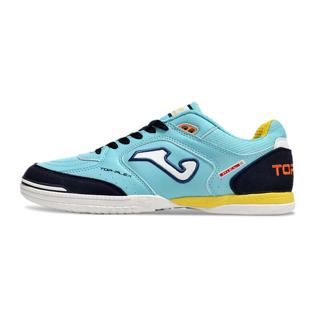 Chuteira Futsal Joma Top Flex Rebound IC Azul, Preto e Branco