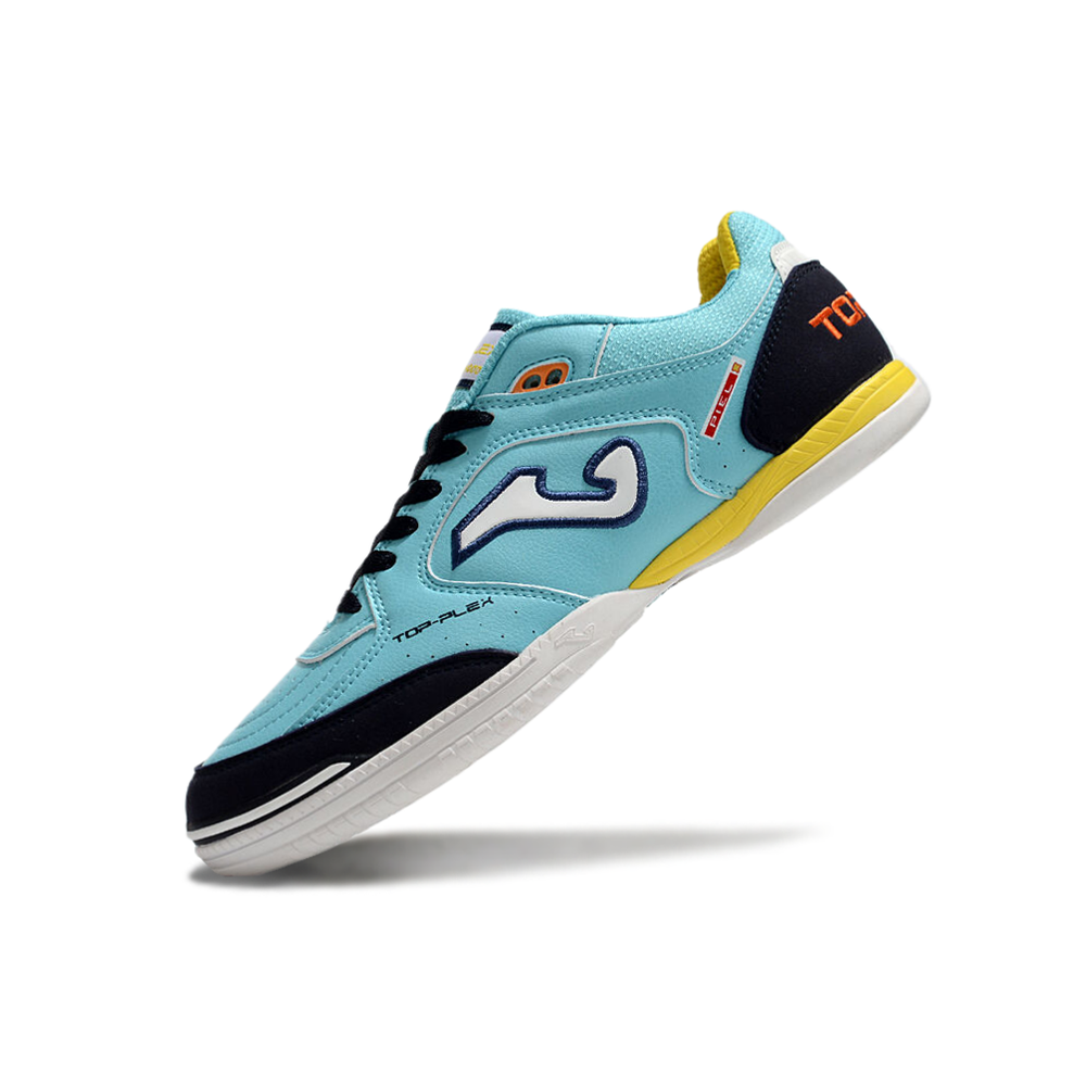 Chuteira Futsal Joma Top Flex Rebound IC Azul, Preto e Branco