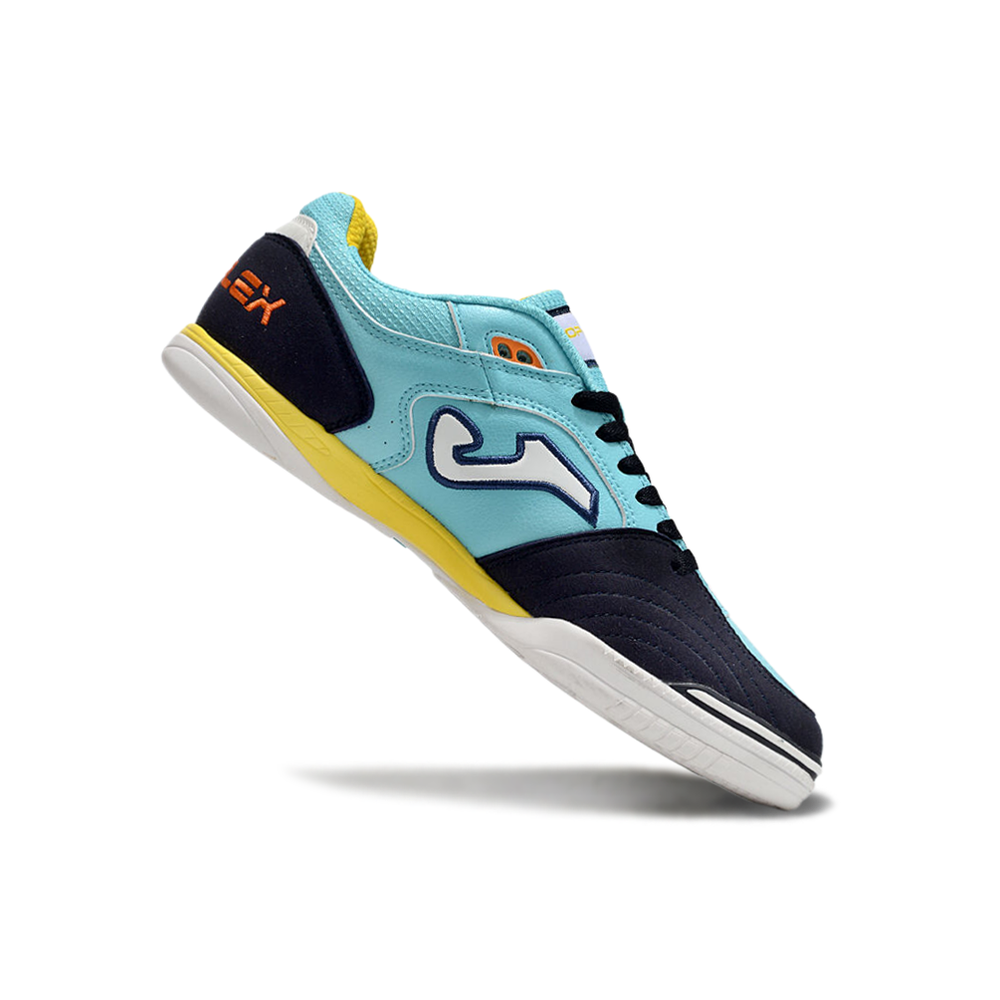 Chuteira Futsal Joma Top Flex Rebound IC Azul, Preto e Branco