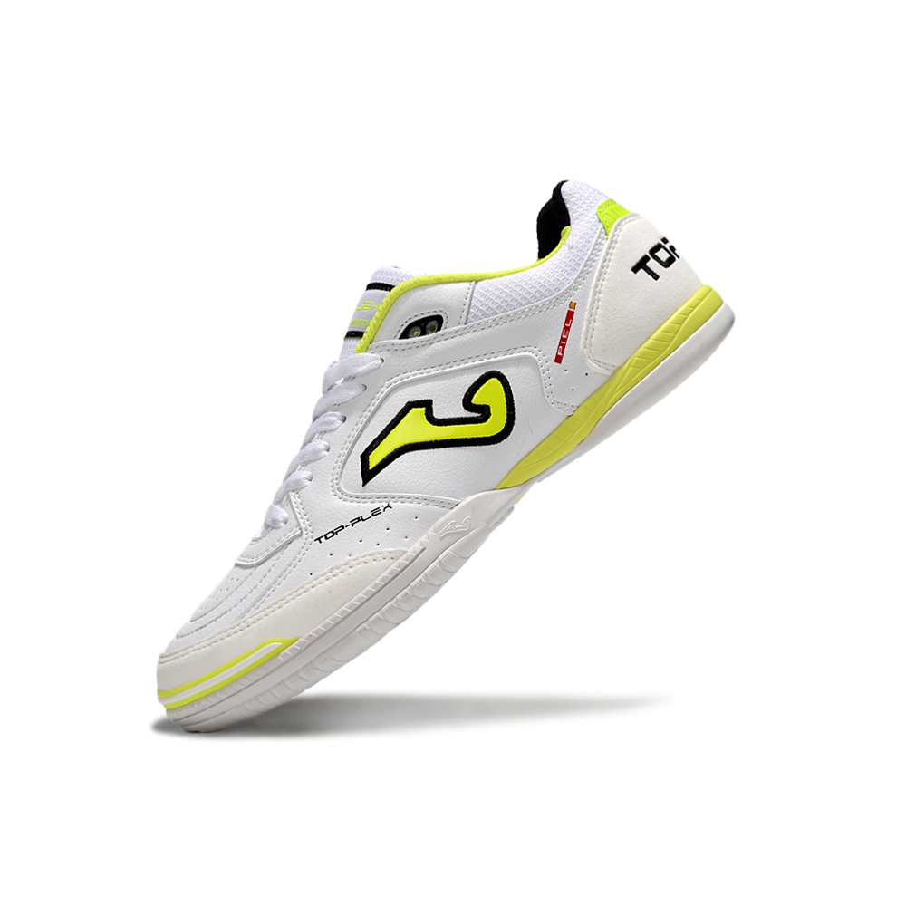 Chuteira Futsal Joma Top Flex Rebound IC Branca e Amarelo