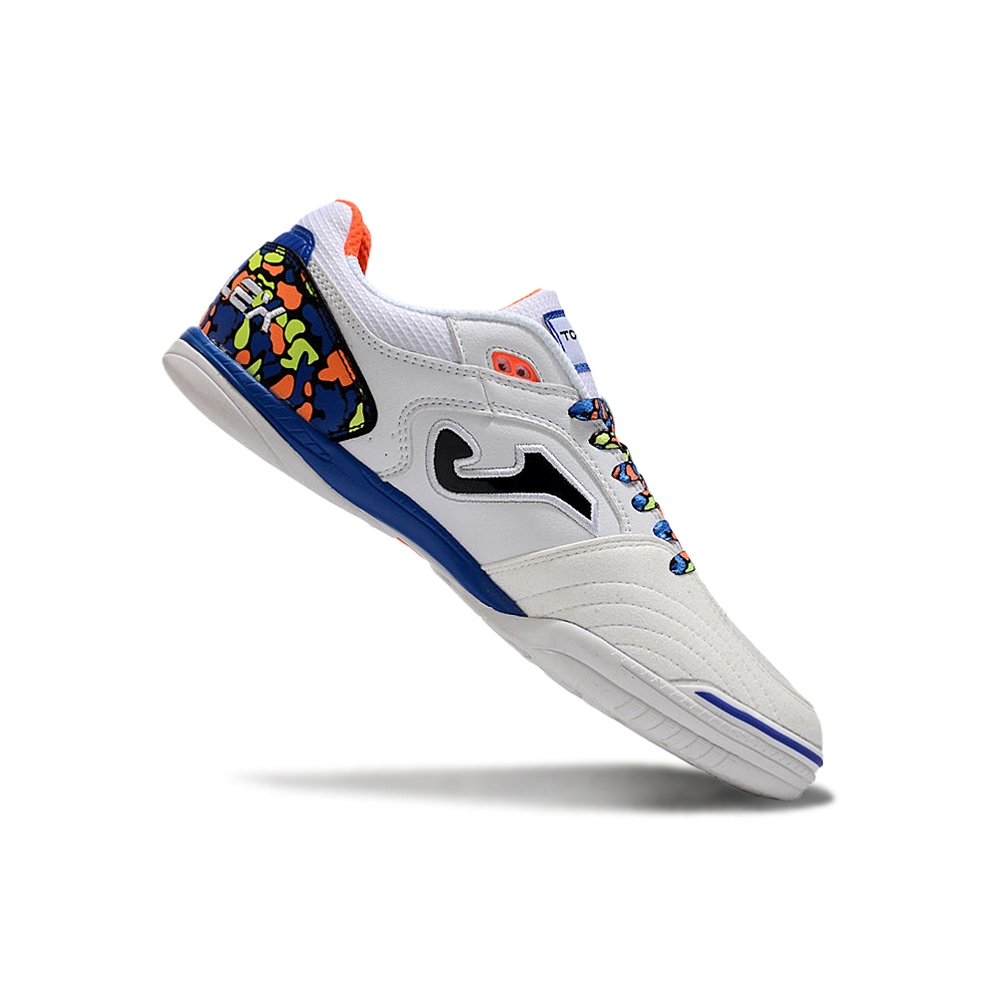Chuteira Futsal Joma Top Flex Rebound IC Branca e Azul