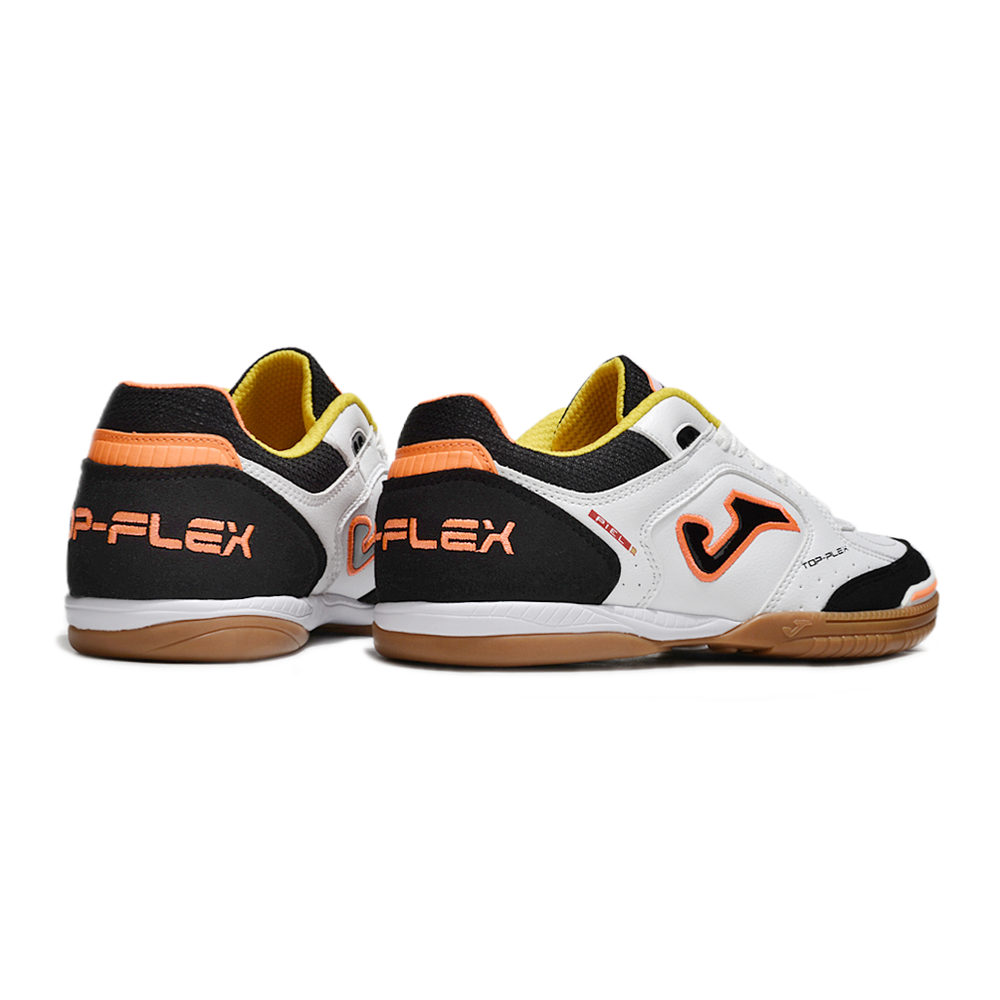 Chuteira Futsal Joma Top Flex Rebound IC Branca e Preta