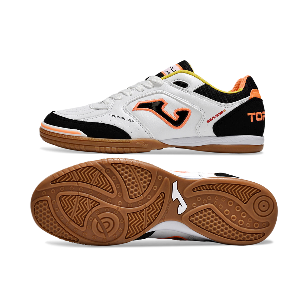 Chuteira Futsal Joma Top Flex Rebound IC Branca e Preta