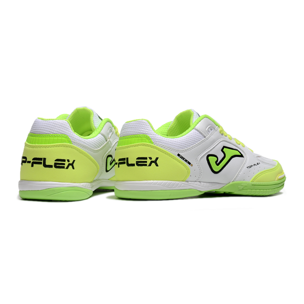 Chuteira Futsal Joma Top Flex Rebound IC Branca e Verde