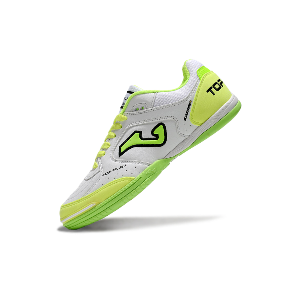 Chuteira Futsal Joma Top Flex Rebound IC Branca e Verde