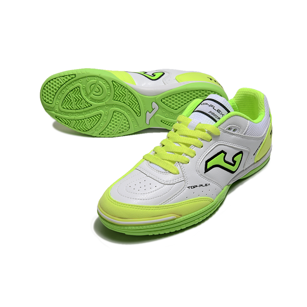 Chuteira Futsal Joma Top Flex Rebound IC Branca e Verde