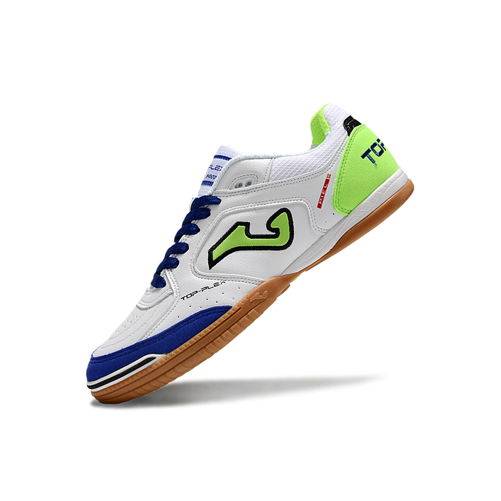 Chuteira Futsal Joma Top Flex Rebound IC Branca, Azul e Verde