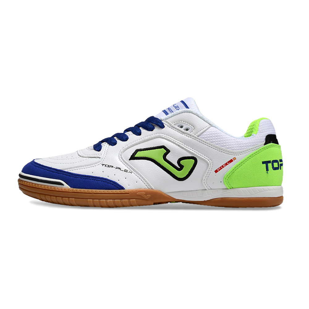 Chuteira Futsal Joma Top Flex Rebound IC Branca, Azul e Verde