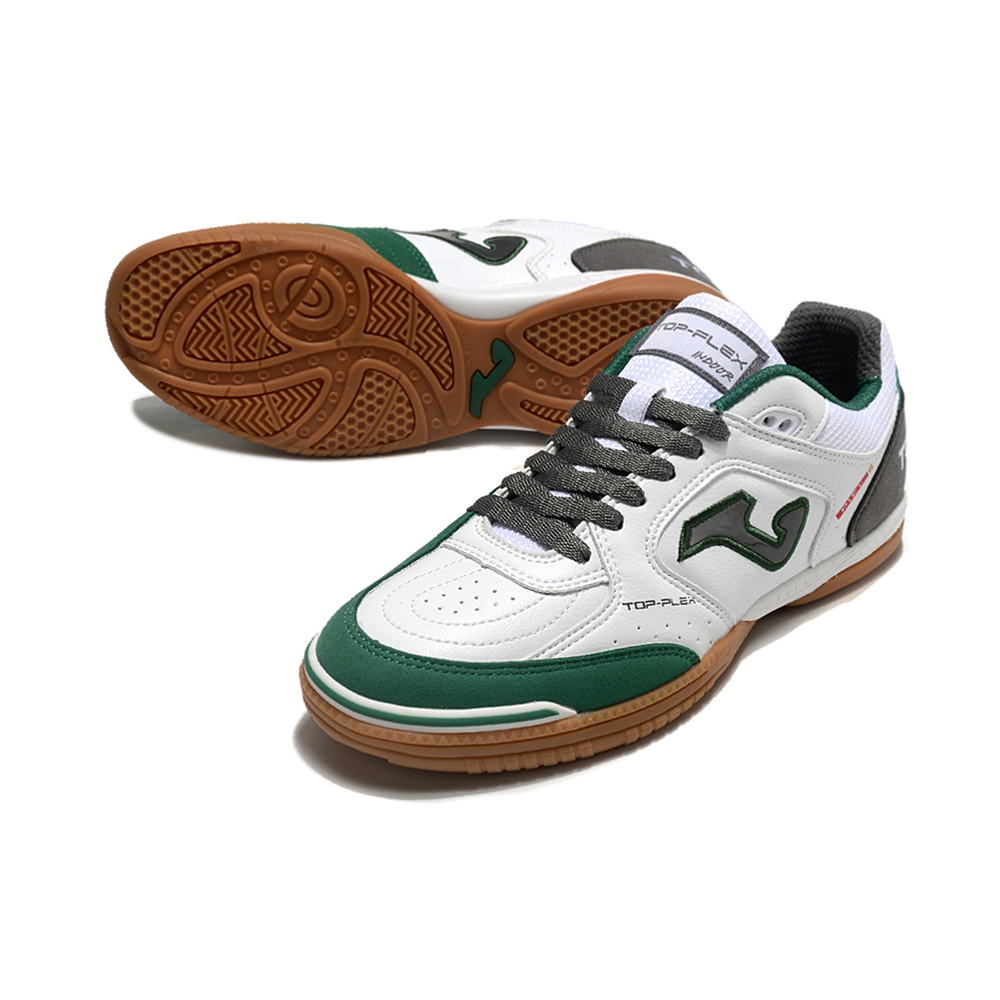 Chuteira Futsal Joma Top Flex Rebound IC Branca, Cinza e Verde
