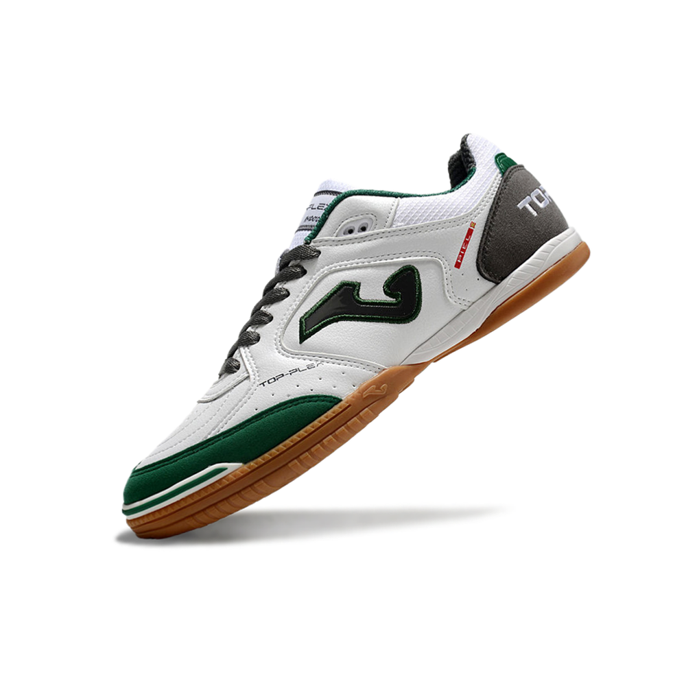 Chuteira Futsal Joma Top Flex Rebound IC Branca, Cinza e Verde