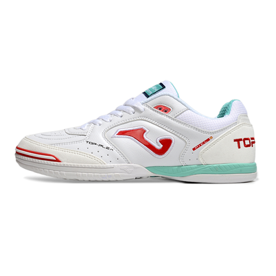 Chuteira Futsal Joma Top Flex Rebound IC Branca, Vermelha e Verde