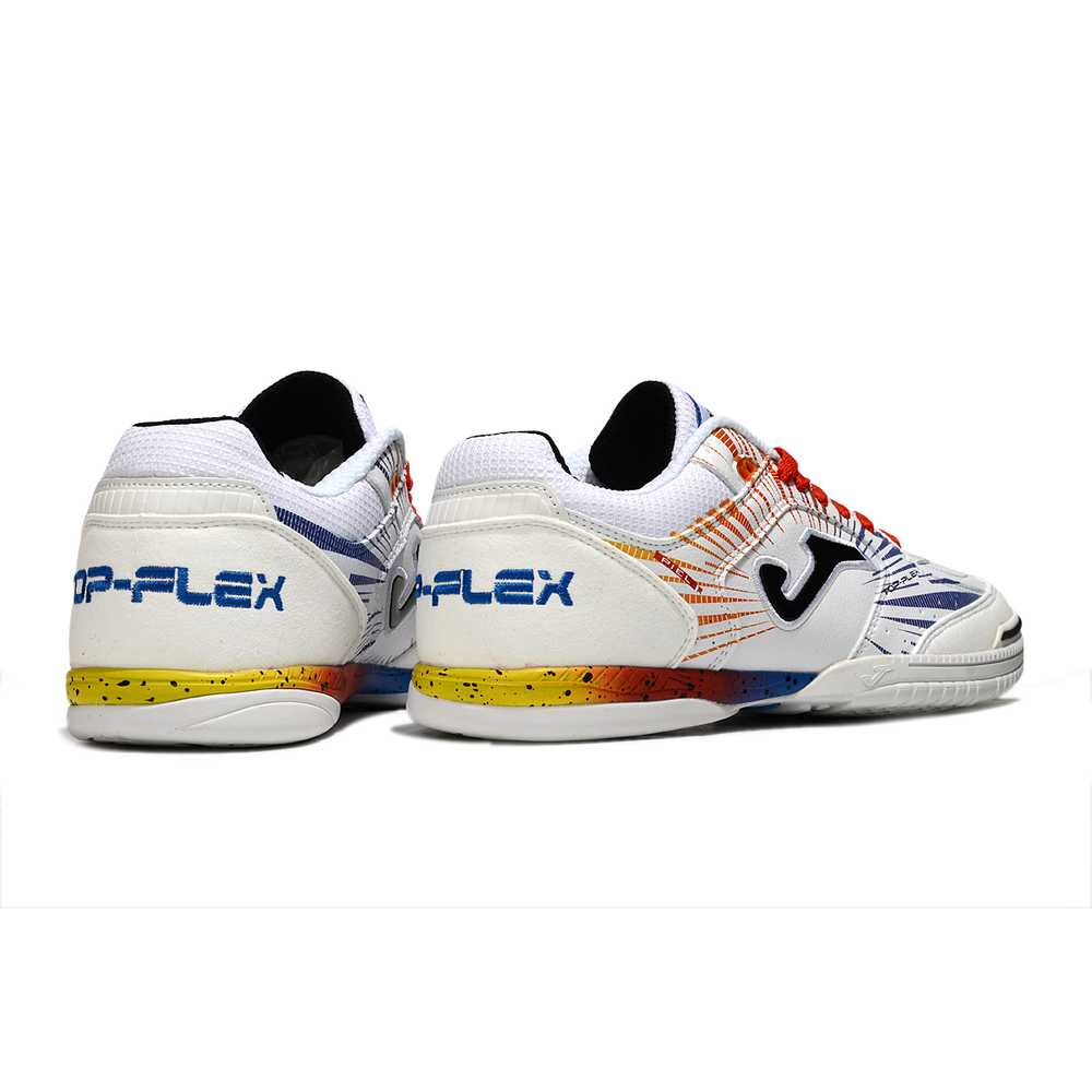 Chuteira Futsal Joma Top Flex Rebound IC Branco e Vermelho