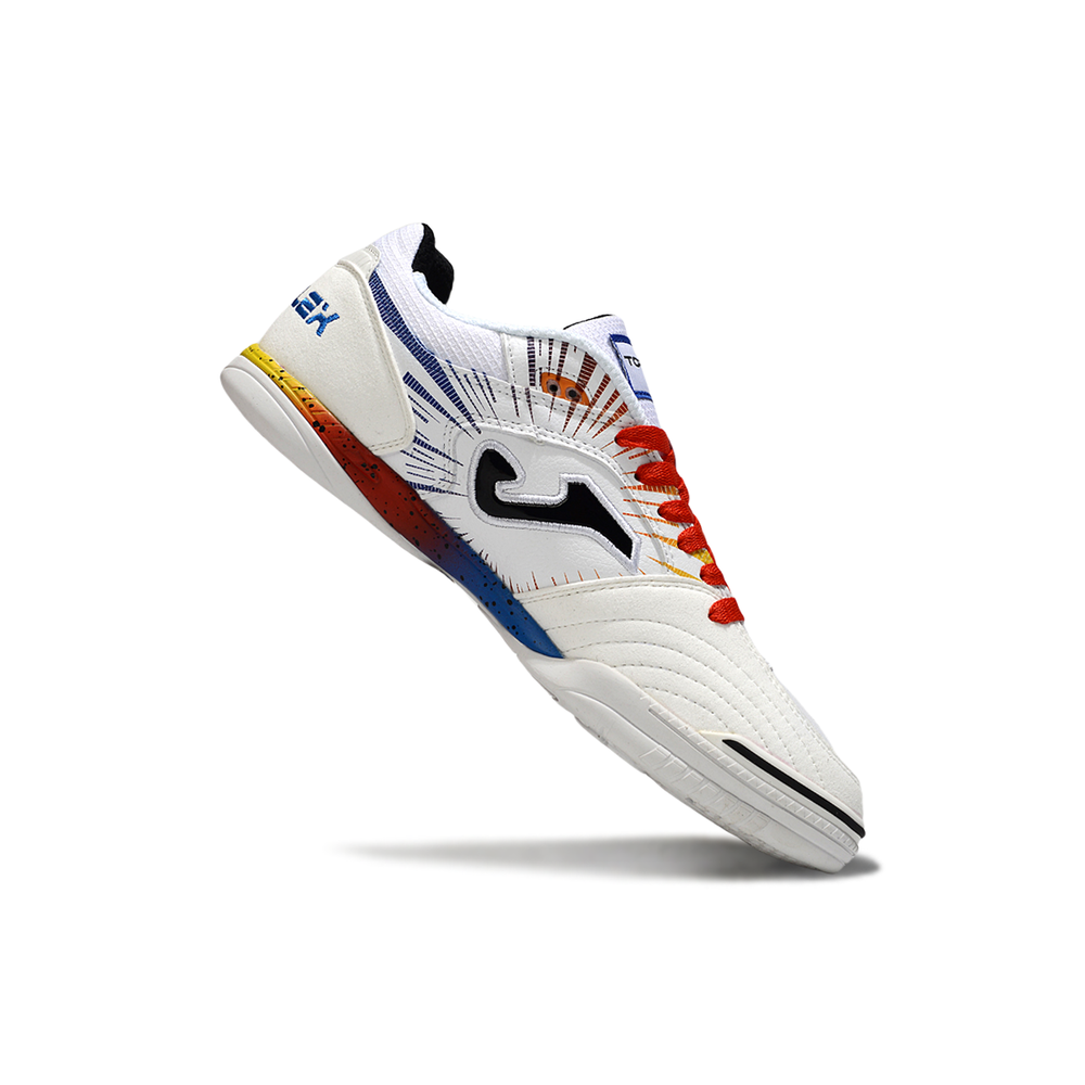 Chuteira Futsal Joma Top Flex Rebound IC Branco e Vermelho