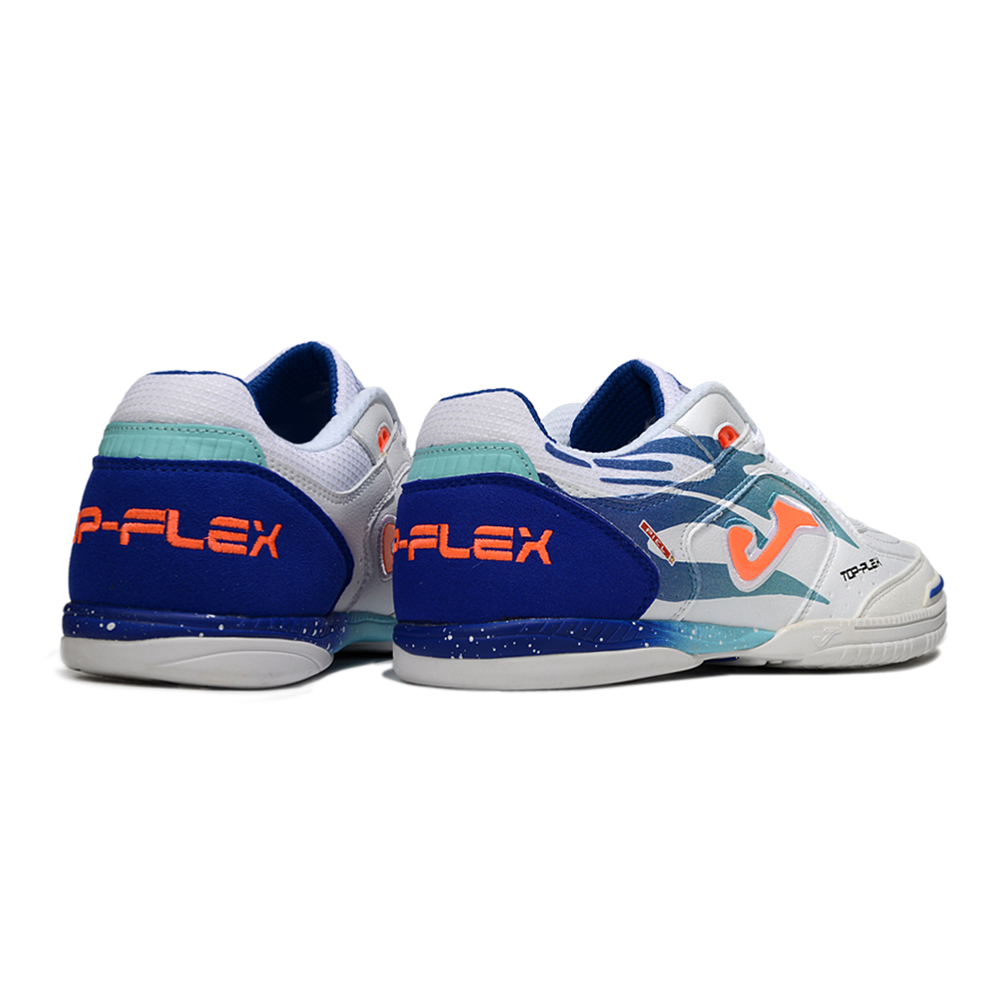 Chuteira Futsal Joma Top Flex Rebound IC Branco, Azul e Verde