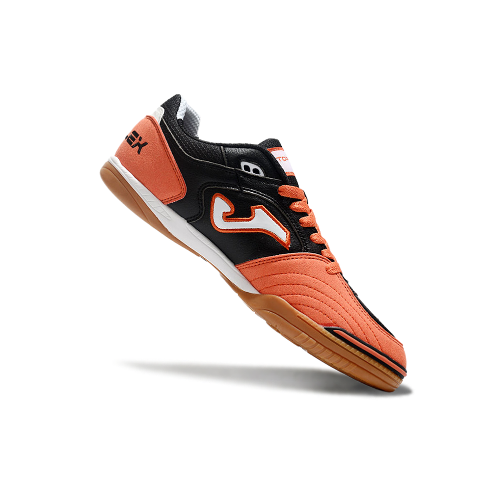 Chuteira Futsal Joma Top Flex Rebound IC Preto e Laranja