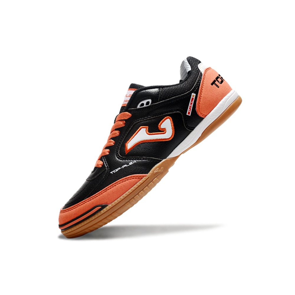 Chuteira Futsal Joma Top Flex Rebound IC Preto e Laranja