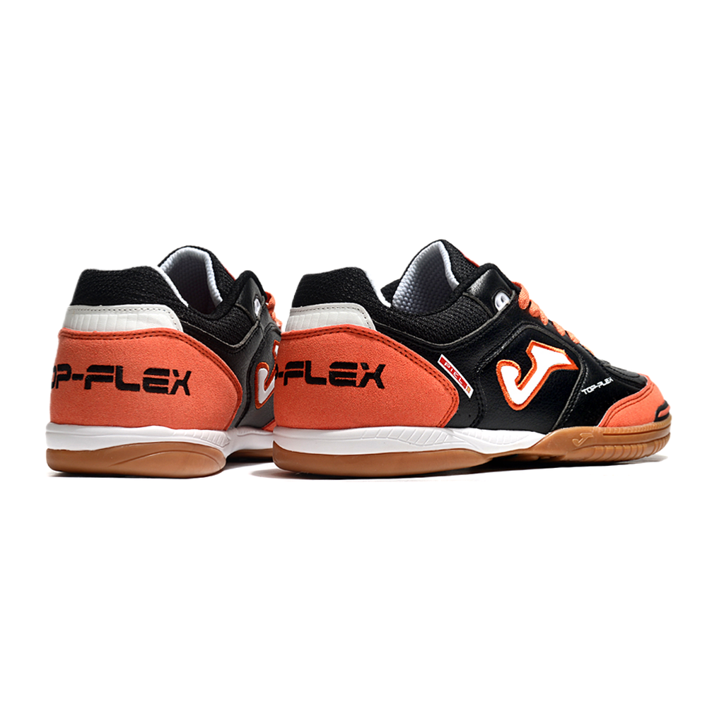 Chuteira Futsal Joma Top Flex Rebound IC Preto e Laranja