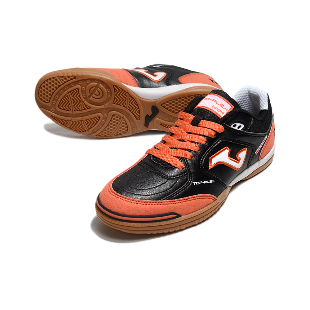 Chuteira Futsal Joma Top Flex Rebound IC Preto e Laranja