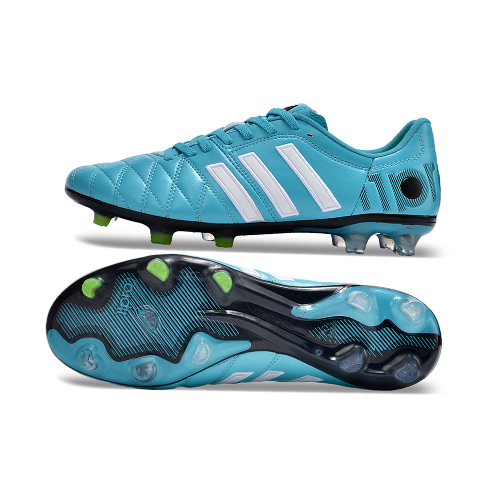 Chuteira Campo Adidas AdiPure 11 Pro FG Azul e Branca