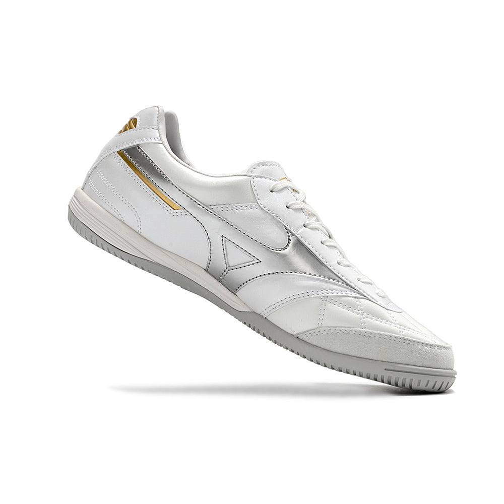 Chuteira Futsal Mizuno Morelia Sala IC Branca e Prata 
