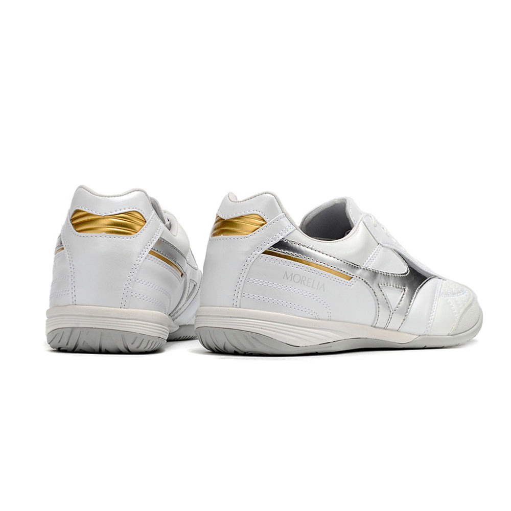 Chuteira Futsal Mizuno Morelia Sala IC Branca e Prata 