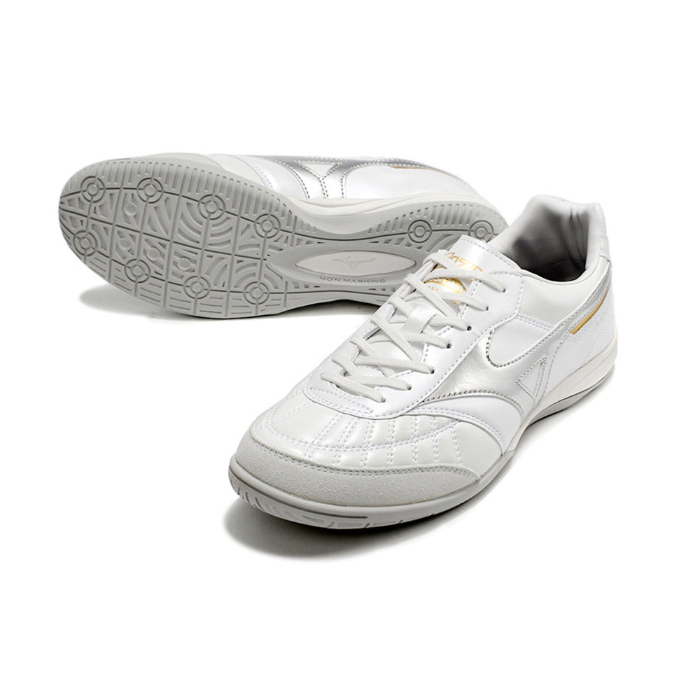 Chuteira Futsal Mizuno Morelia Sala IC Branca e Prata 